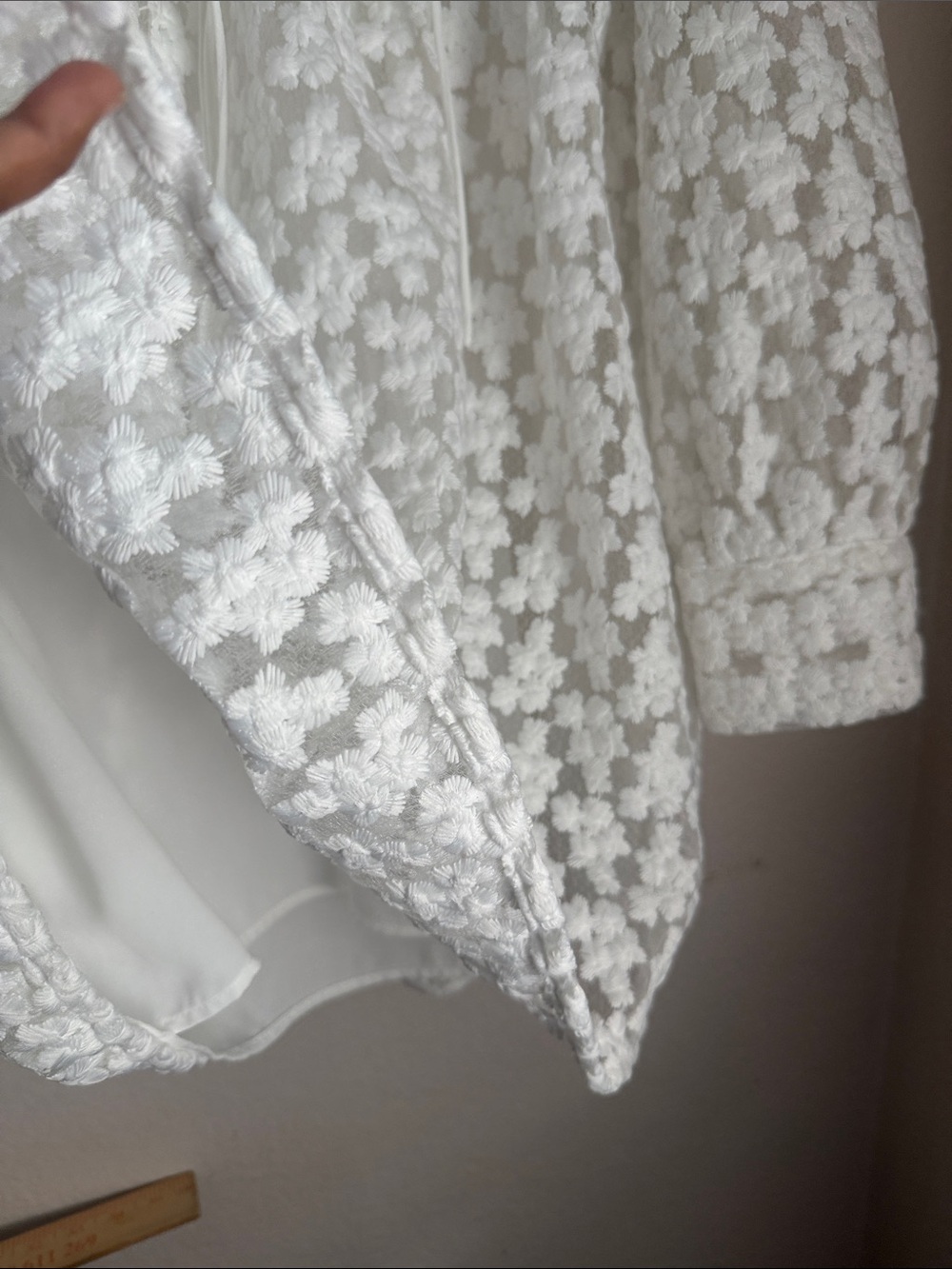 Zara white / Ivory Floral Lace babydoll heavy Tunic dress blogger fave M - Picture 11 of 16